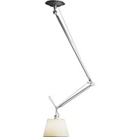 Artemide - Tolomeo Decentrata Suspensione Pendelleuchte, Aluminium / Pergamentschirm Ø 32 cm von Artemide