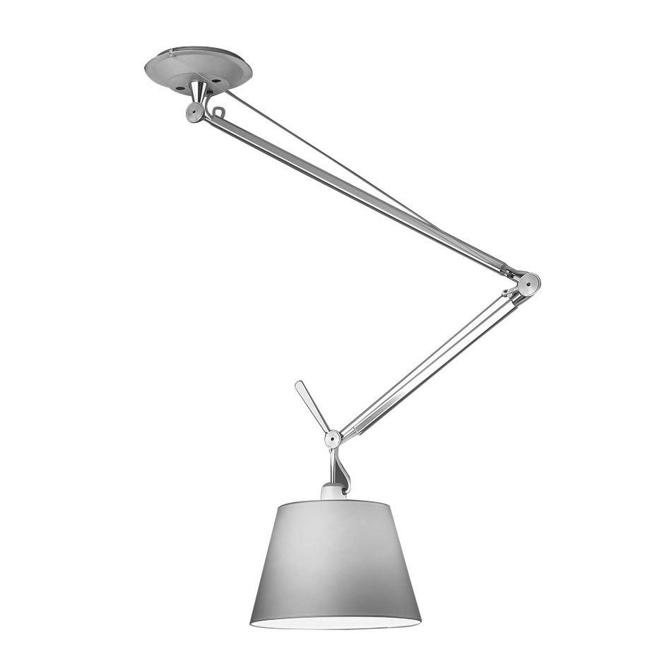 Artemide - Tolomeo Decentrata Suspensione Pendelleuchte - aluminium/Schirm Aluminium HxØ 11,5x20cm/BxH 154x80cm/dimmbar/Gestell Aluminium poliert von Artemide