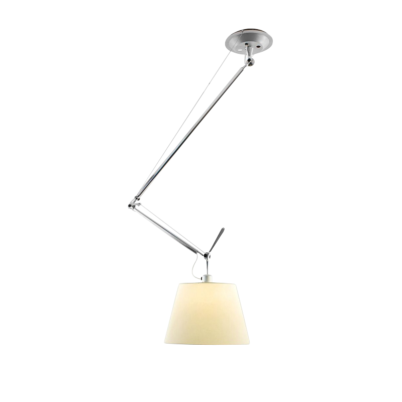 Artemide - Tolomeo Decentrata Suspensione Pendelleuchte - aluminium/Schirm Pergament Ø36cm/BxH 156x76cm/dimmbar/Gestell Aluminium poliert von Artemide