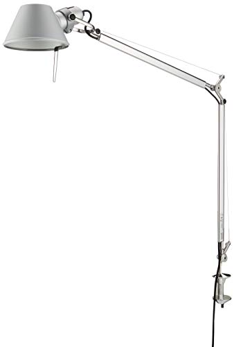 Artemide- Tolomeo Tavolo Tischlampe. Hochwertige Tischleuchte aus Aluminium mit Klemme. Made in Italy, L78 H64,5 H max 129 cm, Silber von Artemide