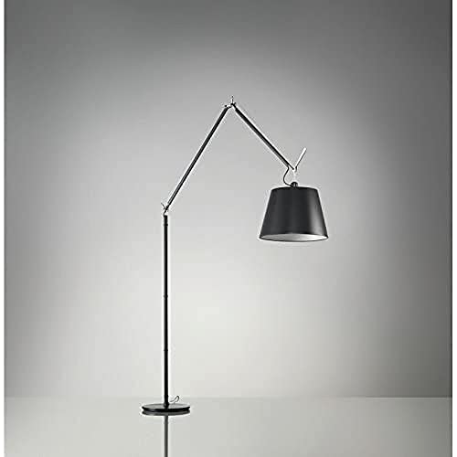 Artemide- Tolomeo Mega Terra Stehlampe schwarz. Hochwertige aluminium Stehleuchte mit schwarzem Textilgewebeschirm. Mit Standfußø33cm. Made in Italy von Artemide