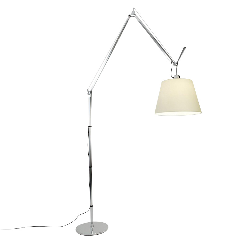 Artemide - Tolomeo Mega Terra Stehleuchte mit Dimmer - aluminium/Pergamentschirm Ø36cm/LxBxH 36x107x238cm von Artemide