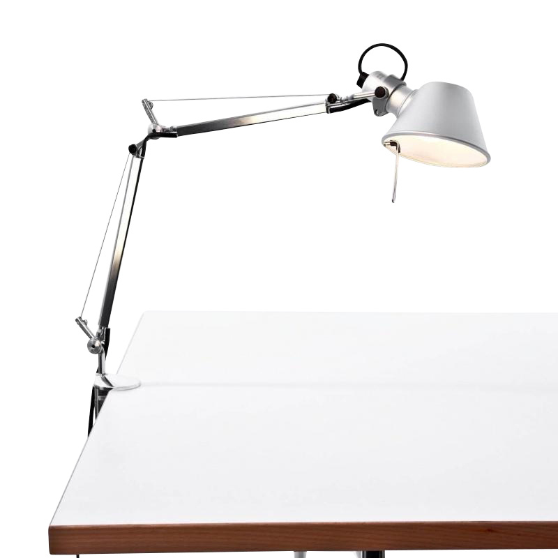 Artemide - Tolomeo Micro LED Schreibtischleuchte - aluminium/poliert/eloxiert/mit Tischklemme/3000K/461lm/CRI=90/max 9 W von Artemide