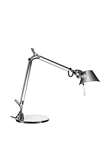 Artemide Tolomeo Micro LED Tischlampe mit Fuss, Länge 45 Höhe 37 max 73 cm, Aluminium von Artemide