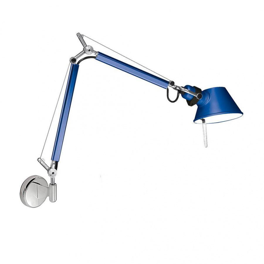 Artemide - Tolomeo Micro Parete Wandleuchte - blau/eloxiert/BxH 49x41cm von Artemide