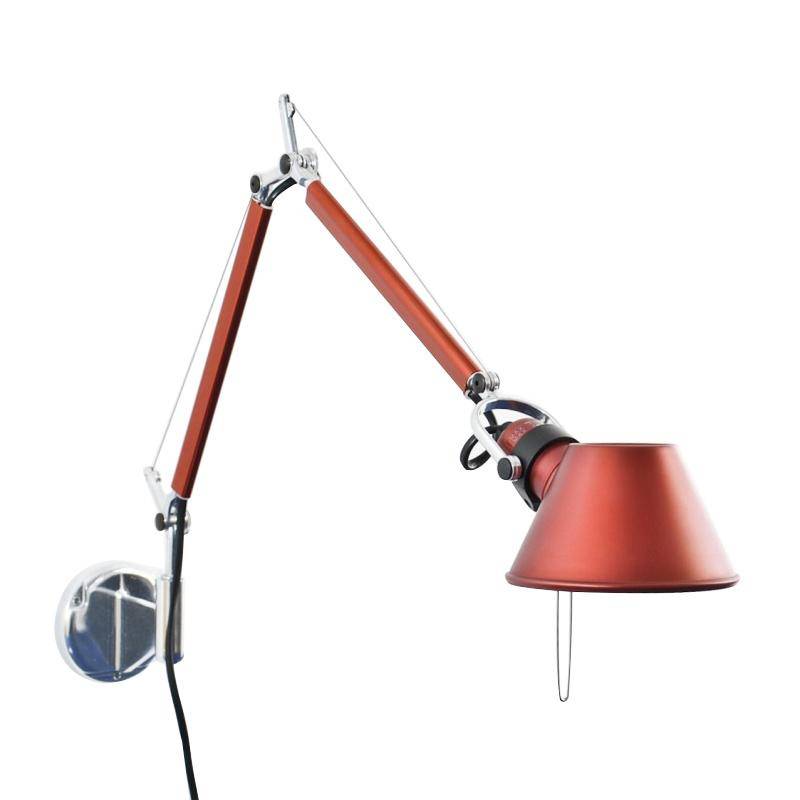 Artemide - Tolomeo Micro Parete Wandleuchte - rot/eloxiert/BxH 49x41cm von Artemide