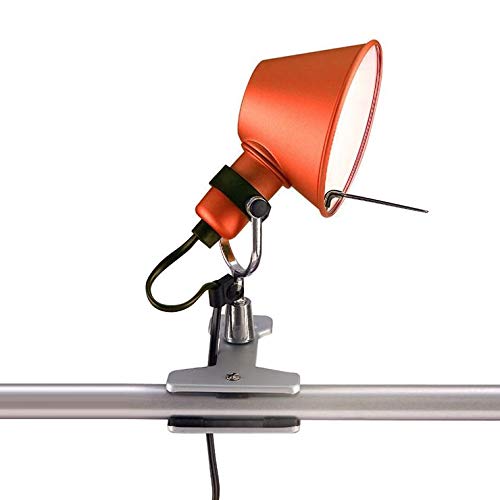 Artemide Tolomeo Micro Pinza Klemmleuchte aus Aluminium und Stahl in der Farbe Rot 5W, Maße: 16cm x 20cm, A010810 von Artemide