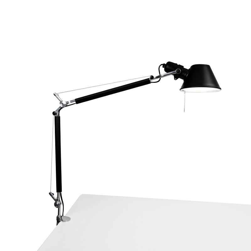 Artemide - Tolomeo Mini Tischleuchte mit Tischklemme - schwarz/lackiert/mit Tischklemme/BxH 68x54cm von Artemide