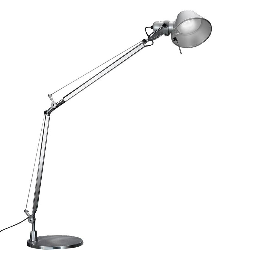 Artemide - Tolomeo Tavolo LED Tischleuchte - aluminium/matt/mit Tischfuß Ø23cm/2700K/593lm/CRI=90/10W von Artemide