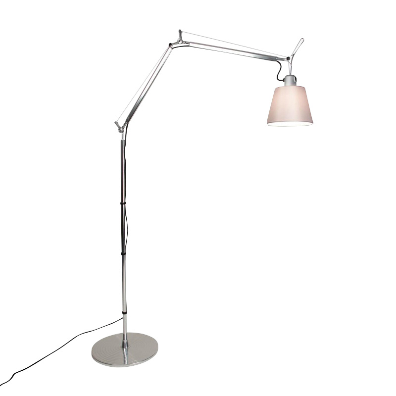 Artemide - Tolomeo Terra Basculante Stehleuchte - aluminium/Leuchtenschirm aus Satin/BxH 134x112cm/Ø 18cm/nicht dimmbar/ für E27 Leuchtmittel von Artemide