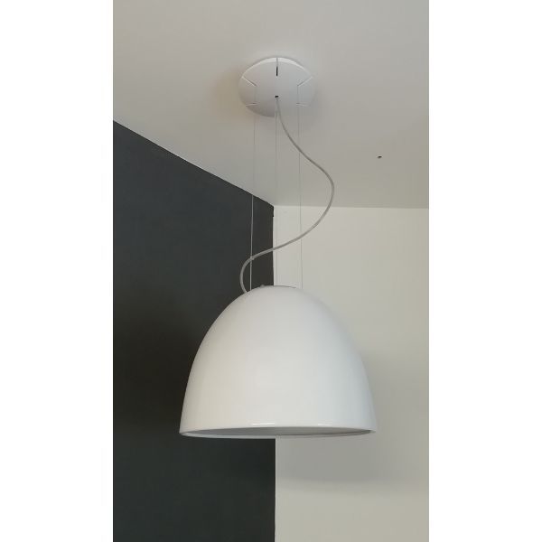 Nur Glänzend Weiße Aluminium Pendelleuchte, Artemide Nur Glänzend Weiße Aluminium Pendelleuchte, Artemide von Artemide