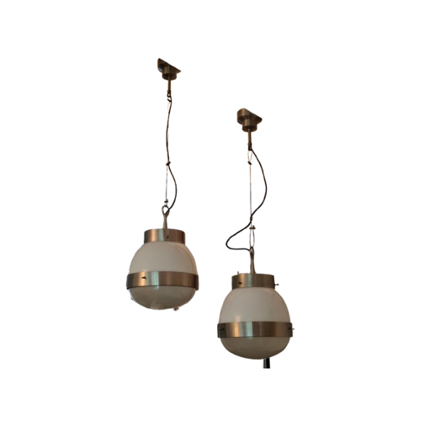 Paar Delta Pendelleuchten von Sergio Mazza aus den 60er Jahren, Artemide von Artemide