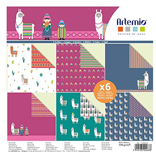 Artemio 11002453 Notizblock, Alpaka, 30 x 30 cm, mehrfarbig von Artemio