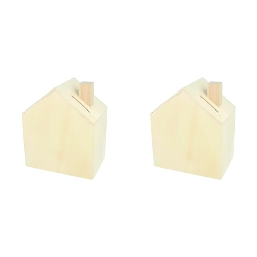 Artemio 14002221 Spardose zum Dekorieren Haus Holz 12 x 14,5 x 8 cm (Packung mit 2) von Artemio