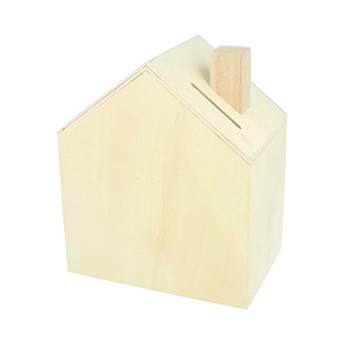 Artemio 14002221 Spardose zum Dekorieren Haus Holz 12 x 14,5 x 8 cm von Artemio