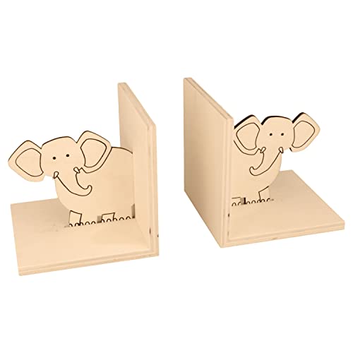 Artemio 14003581 2 Buchstützen aus Holz, Elefant von Artemio