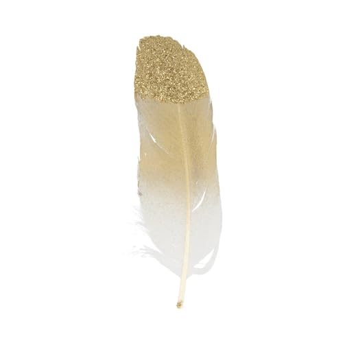 Artemio Packung mit 6 glitzernden Federn (Gold), Goldfarben von Artemio