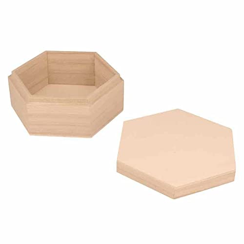 Artemio Set von 3 Sex-Boxen in Holz 13 cm, Beige von Artemio