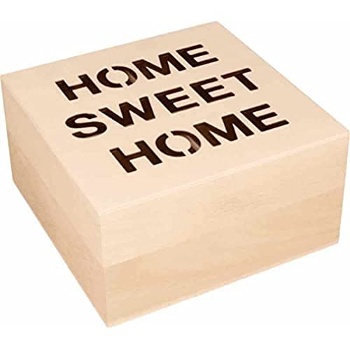 Artemio Tee Box 17 x 17 x 8 cm Sweet Home, Holz, One Size von Artemio
