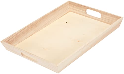 Artemio VIPB2535 Tablett, rechteckig, Holz, Beige, 25 x 35 x 4,5 cm von Artemio