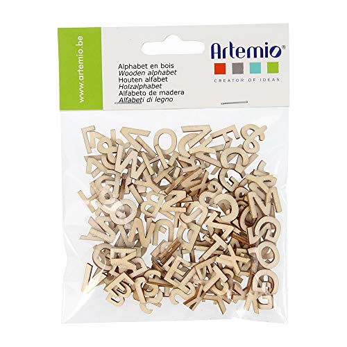 Artemio Wooden Alphabet 162/Pkg-Natural .51" von Artemio