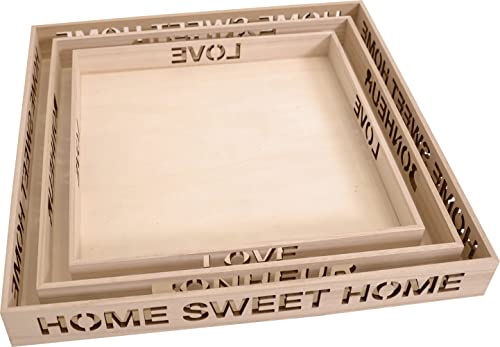 Artemio Set of 3 HSH square trays 41.3x41.3x5cm von Artemio