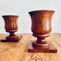 Paar Kerzenständer Oder Buchstützen Aus Holz von ArtemixDesignSuisse