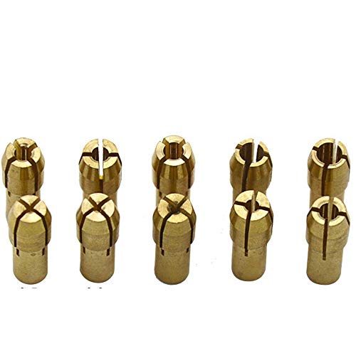 10 Stück Messing-Bohrfutter-Spannzangen-Bits 0,5–3,2 mm Zubehör passend für Dremel-Drehwerkzeuge von Artensky