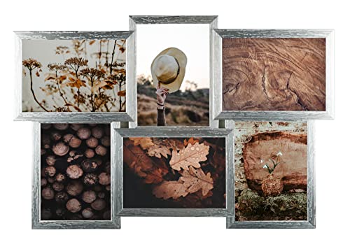 Artepoint 604 Fotogalerie für 6 Fotos 13x18 cm - 3D Optik - Bilderrahmen Bildergalerie Fotocollage Rahmenfarbe Silber gebürstet von Artepoint