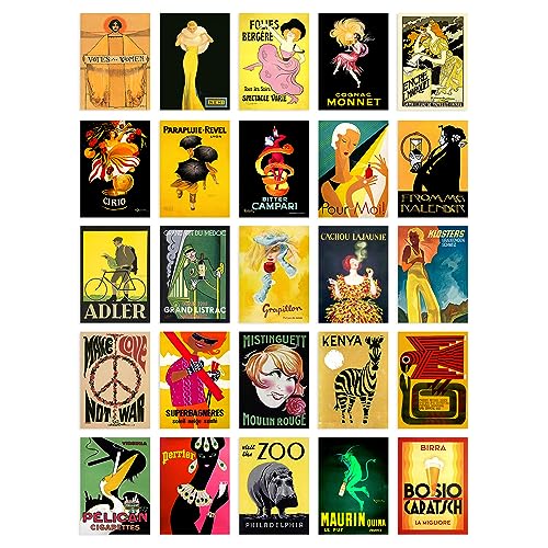 50 Pcs Vintage Advertising Aesthetic Collage Kit Old Advert Posters Wall Art Prints A6 Set Pack 14.8 x 10.5 cm (5.8 x 4.1) Bathroom Wall Decor Collection von Artery8