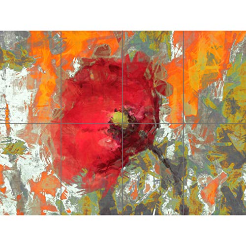 Abstract Graffiti Poppy Painting XL Giant Panel Poster (8 Sections) Abstrakt Gemälde von Artery8