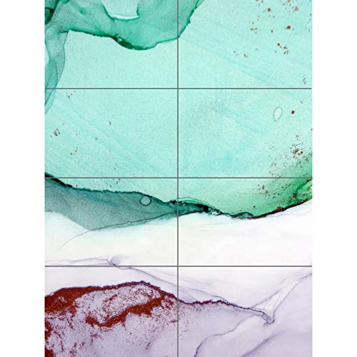 Abstract Paint With Green Copper XL Giant Panel Poster (8 Sections) Abstrakt Farbe Grün von Artery8