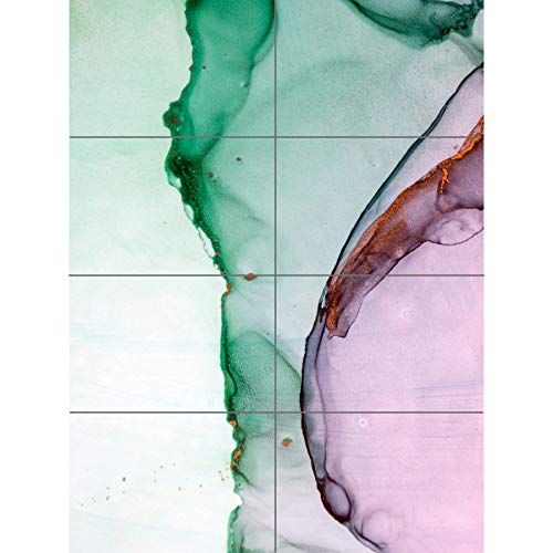 Abstract Paint With Green Pink XL Giant Panel Poster (8 Sections) Abstrakt Farbe Grün Rosa von Artery8