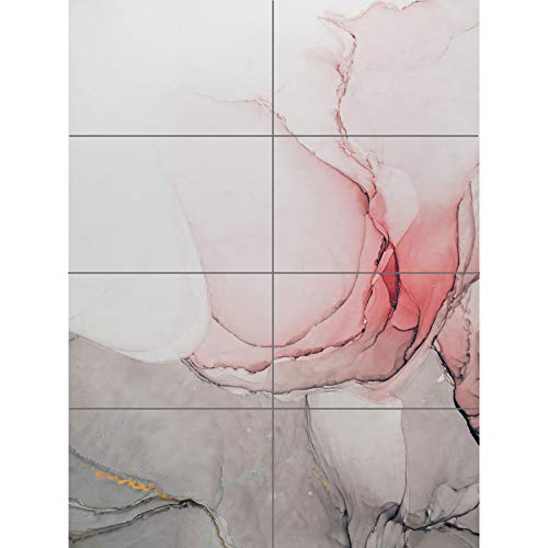 Abstract Paint With Pink Grey Ink XL Giant Panel Poster (8 Sections) Abstrakt Farbe Rosa von Artery8