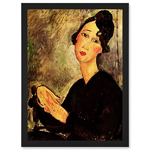 Artery8 Amedeo Modigliani Portrait Of Dedie Old Master Painting Artwork Framed Wall Art Print A4 von Artery8