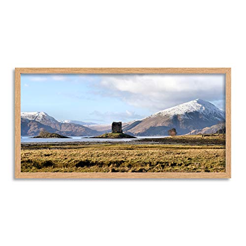 Andrewmckie Loch Laich Castle Stalker Scotland Photo Framed Wall Art Print Long 25X12 Inch Schloss Schottland Fotografieren Wand von Artery8