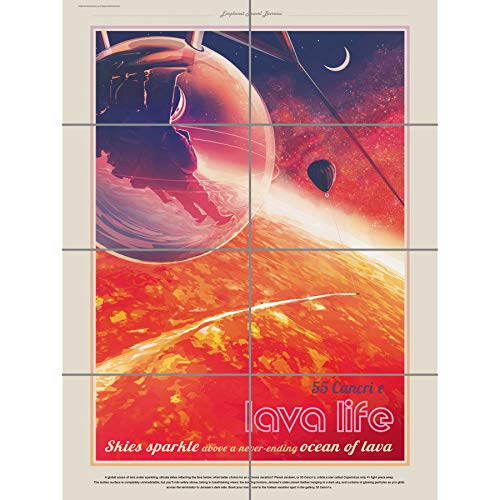 Artery8 55 Cancri E Lava Life NASA Space Tours Travel XL Giant Panel Poster (8 Sections) Leben Platz Reise von Artery8