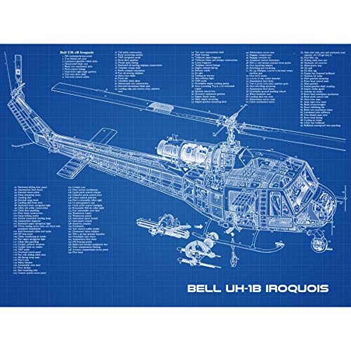 Artery8 Bell UH-1B Iroquois USA Hubschrauber Ungerahmter extragroßer Druck von Artery8