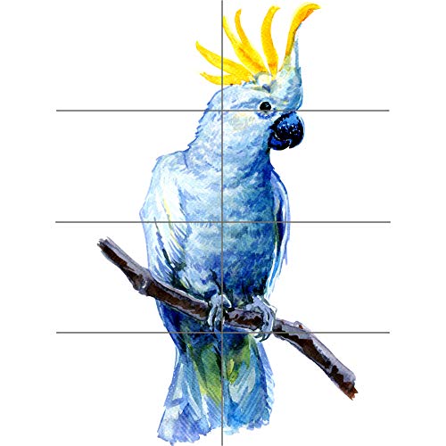 Artery8 Bird Cockatoo Painting XL Giant Panel Poster (8 Sections) Vogel Gemälde von Artery8