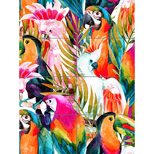 Artery8 Bird Pattern Painting XL Giant Panel Poster (8 Sections) Vogel Muster Gemälde von Artery8