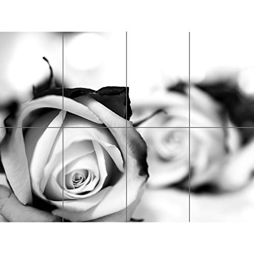 Artery8 Black And White Roses Romance XL Giant Panel Poster (8 Sections) Romantik von Artery8