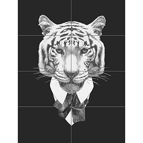Artery8 Bow Tie Tiger Drawing XL Giant Panel Poster (8 Sections) Zeichnung von Artery8