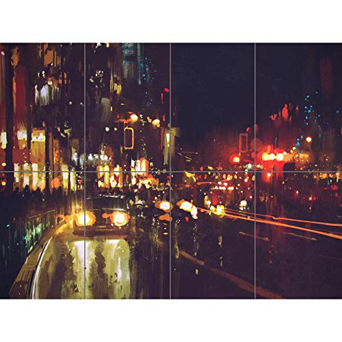 Artery8 Cityscape At Night XL Giant Panel Poster (8 Sections) Stadtbild Nacht von Artery8