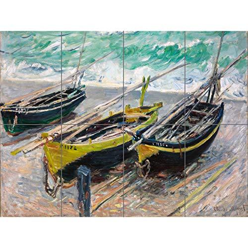 Artery8 Claude Monet Drei Fischerboote Kunstplakat Großer mehrteiliger Druck von Artery8