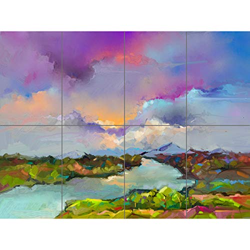 Artery8 Contemporary Colourful Landscape XL Giant Panel Poster (8 Sections) Bunt Landschaft von Artery8