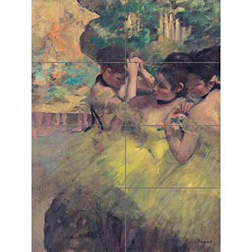 Artery8 Degas Yellow Dancers In Wings Impressionist Painting XL Giant Panel Poster (8 Sections) Gelb Tänzer Gemälde von Artery8