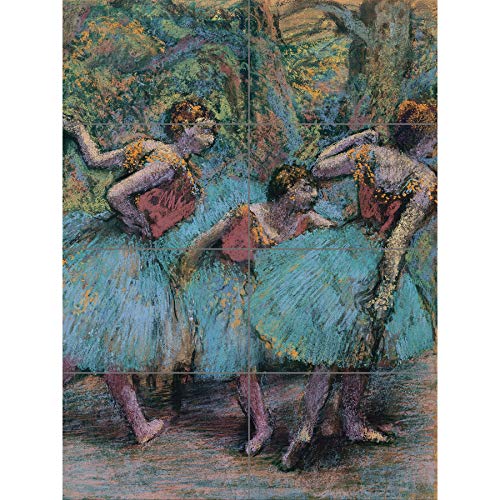 Artery8 Edgar Degas Poster mit drei Tänzern, Blau, Tutus und roten Miedern, XL (8 Teile) von Artery8