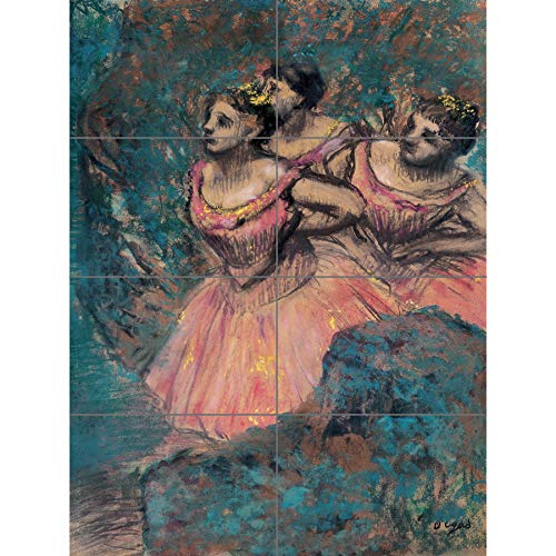 Artery8 Edgar Degas Poster mit drei Tänzern in rotem Kostüm, Größe XL, 8 Teile von Artery8