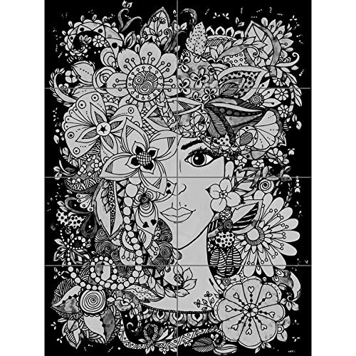 Artery8 Flower Face Illustration XL Giant Panel Poster (8 Sections) Blume Gesicht von Artery8