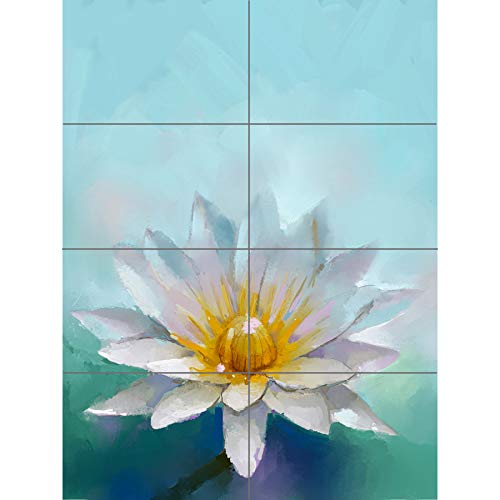 Artery8 Flower Lotus Painting XL Giant Panel Poster (8 Sections) Blume Gemälde von Artery8